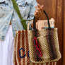 MULTI STRIPES JUTE BAG - SMALL