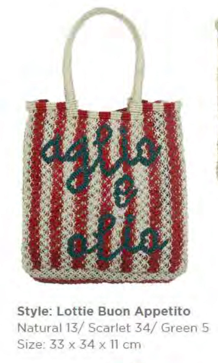 OGLIO &  OLIO JUTE AND BAG -SMALL /  RED STRIPES