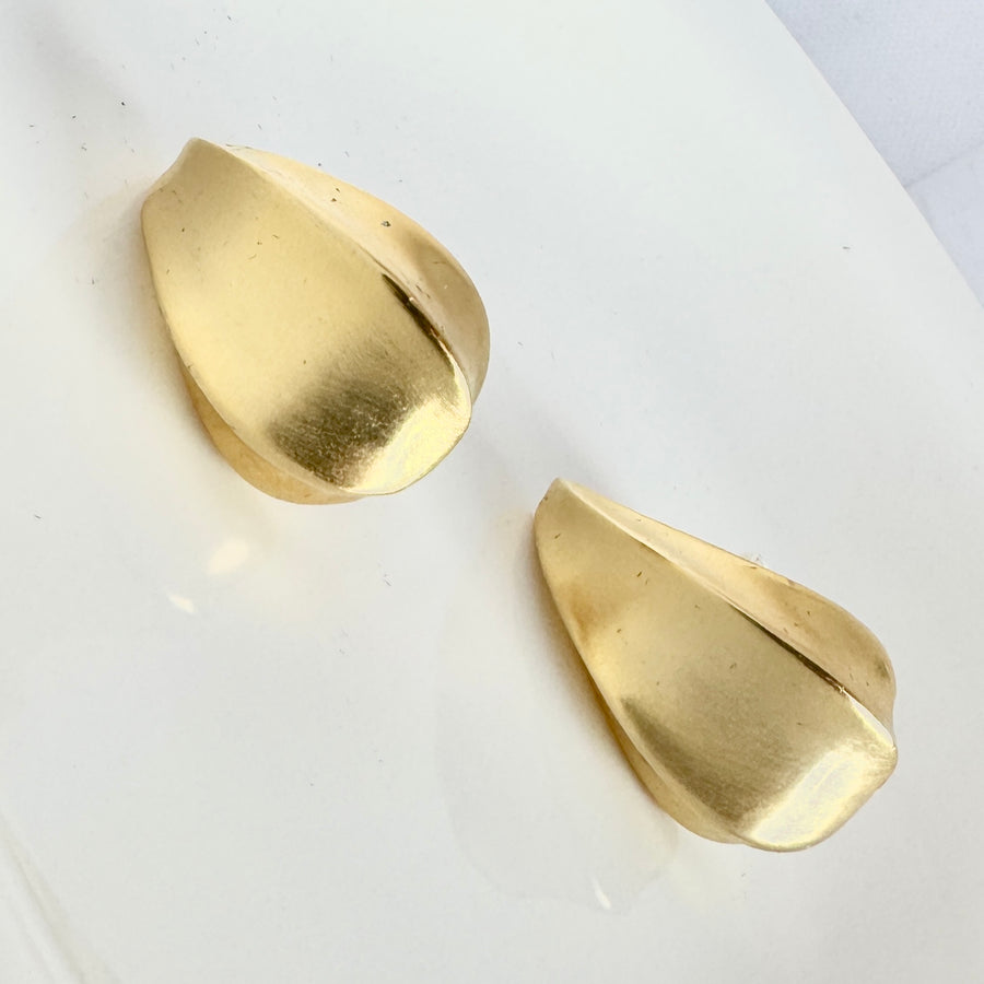 Vintage Oval Gold Earrings