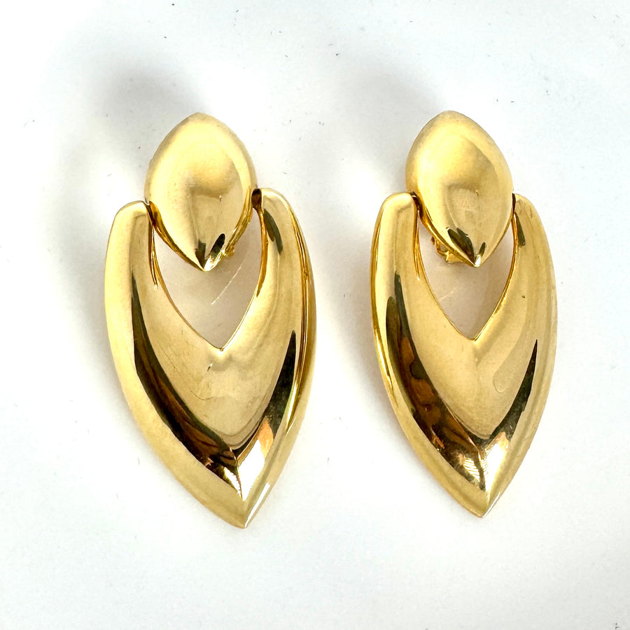 Vintage Dangle  Gold Earrings