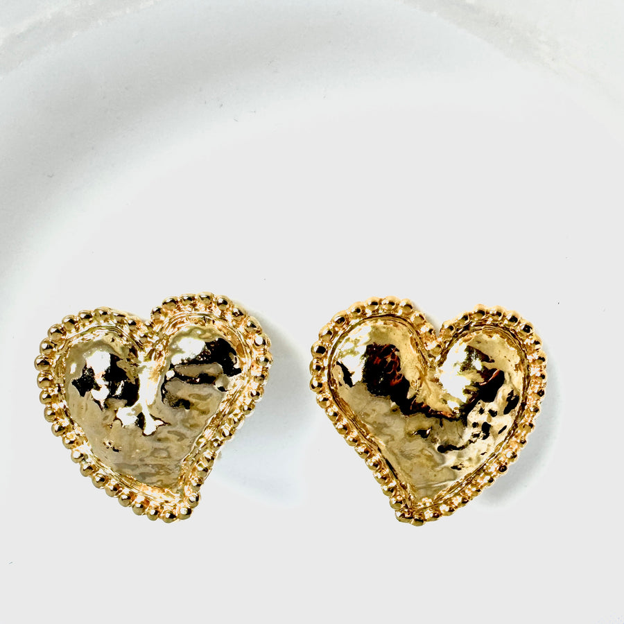 Maxi Heart Stud Earrings