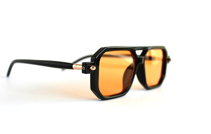 Black / Yellow Aviator  Trendy Sunglasses