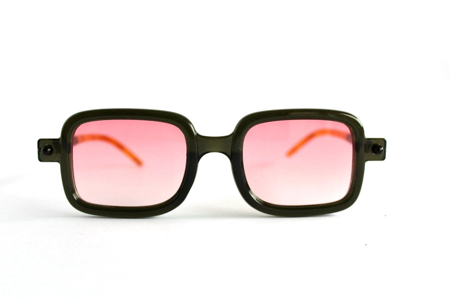 Black / Pink Square  Trendy Sunglasses