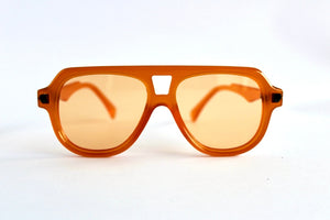 Orange Oval Trendy Sunglasses