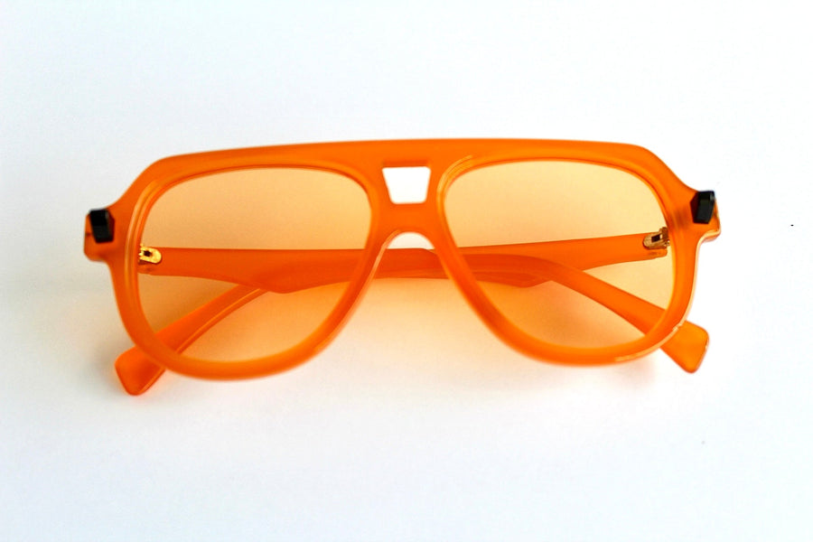 Orange Oval Trendy Sunglasses