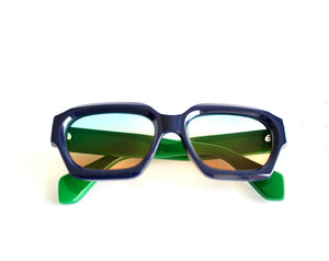 Green / Blue Aviator Trendy Sunglasses