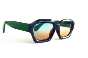 Green / Blue Aviator Trendy Sunglasses