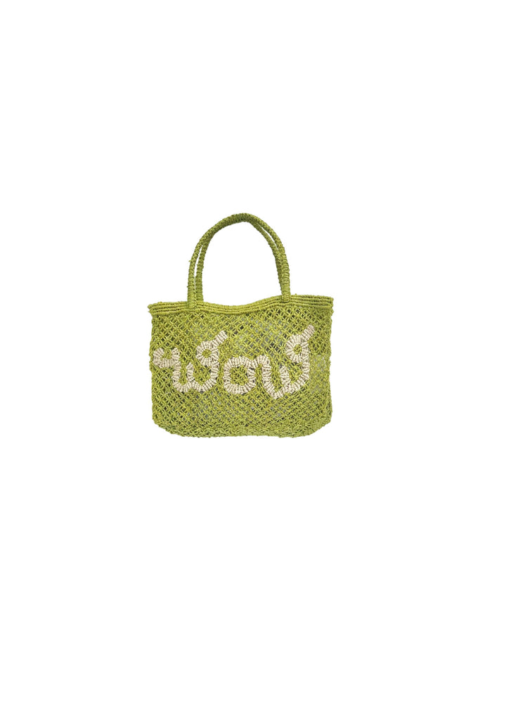 JUTE BAG WOW - X-SMALL / LIME / Available PRE-ORDER