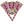 Decorative item with pink and clear gemstones on a white background