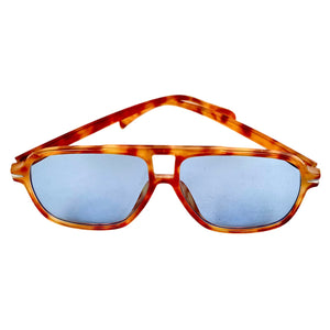 Orange / Blue Aviator Oval Trendy Sunglasses