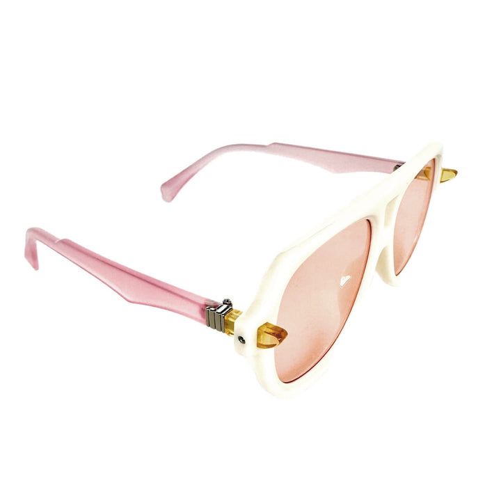 Rose /White Oval Trendy Sunglasses