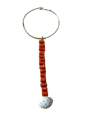 Seashell & Coral Orilla Lariat Necklace