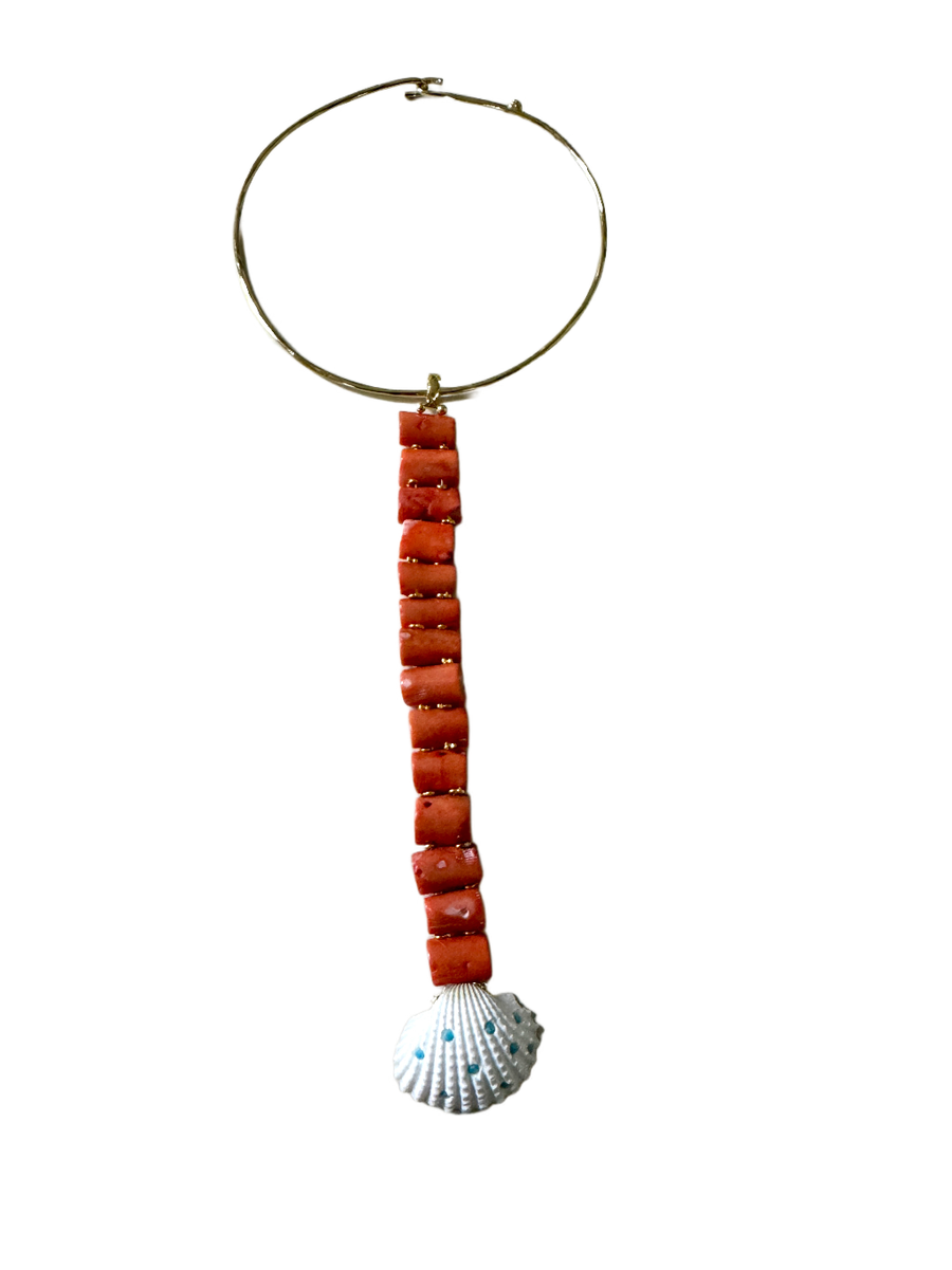 Seashell & Coral Orilla Lariat Necklace