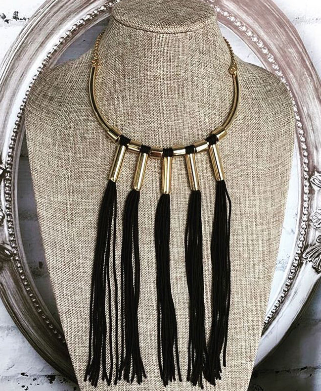 Gold Plated Multi Tassel Necklace
