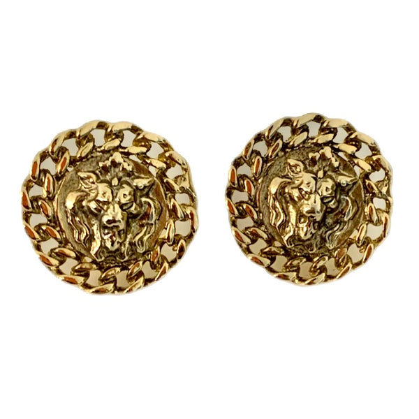 Versace on sale lion earrings