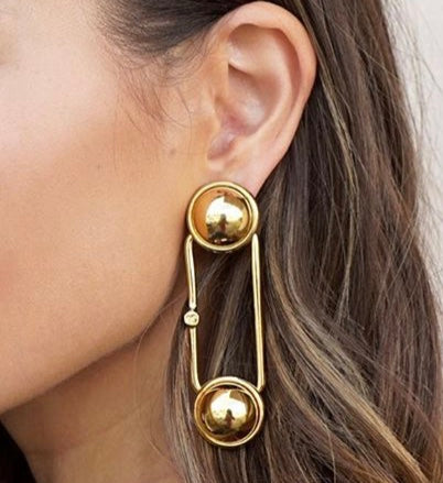Oval Ring Statement Earrings