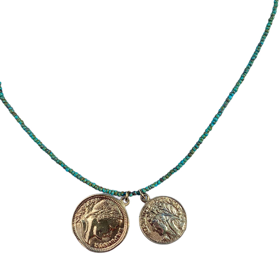 Summer Beaded Coin Necklace