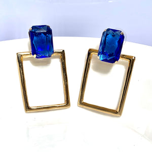 BRIGHT COLORS  STUD SQUARE EARRINGS