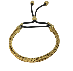 Set of 3 Adjustable Gold Plated Braided  Chain Bracelet