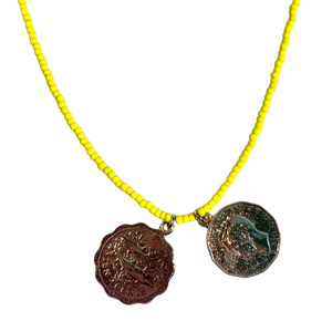 Summer Beaded Coin Necklace