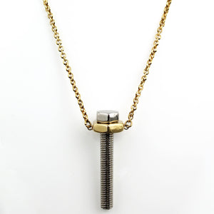 Long Chain Screw Pendant Necklace