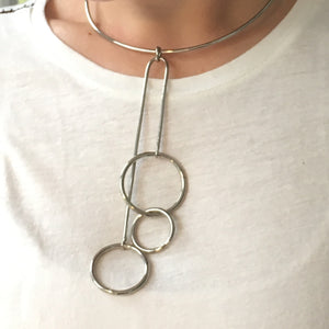 Double Drop Circle  Ring Necklace