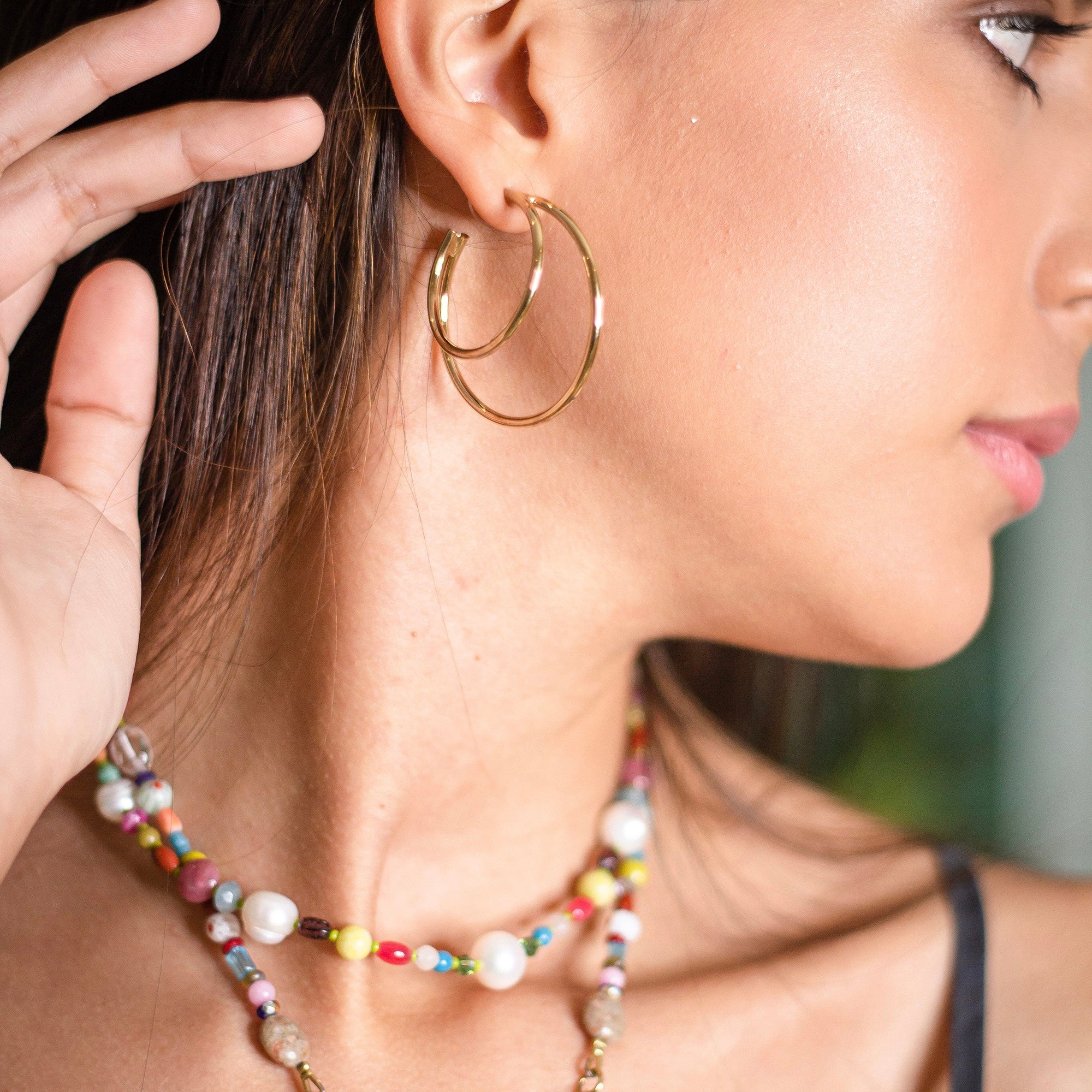 Red Tone Beaded Necklace Earrings Set | Winni.in