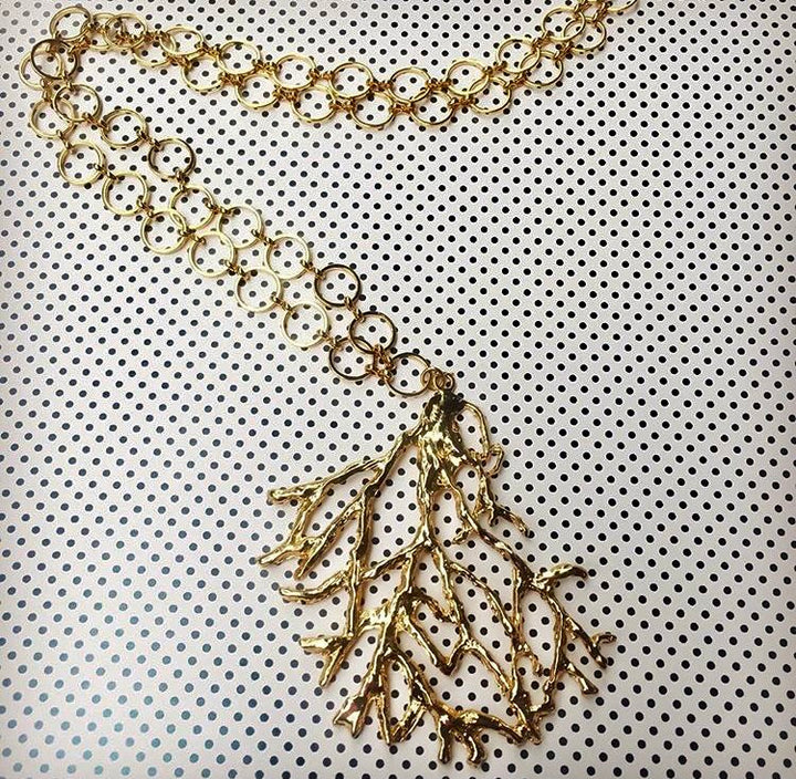 Coral Pendant Long Necklace