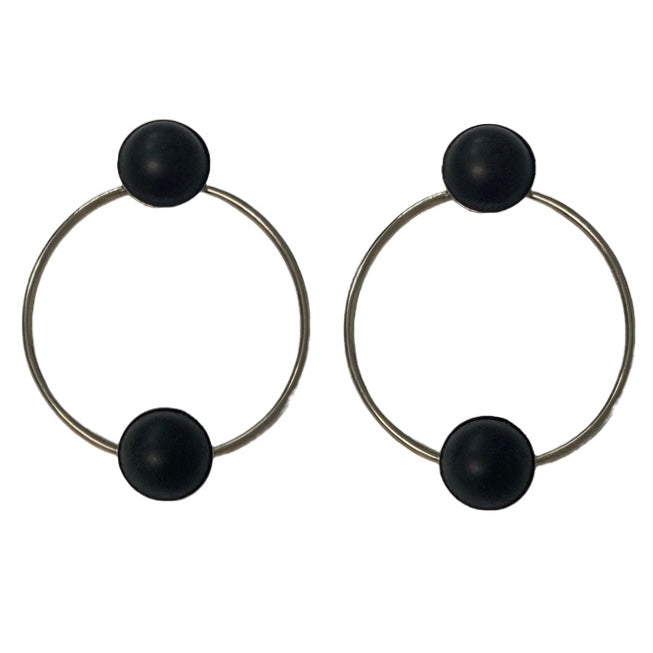 Circular Ring Pearl Statement Earrings