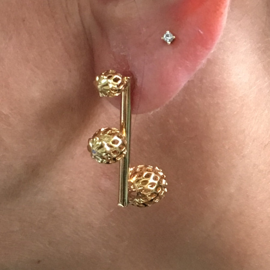 Small Multi Esferas Linear Earrings