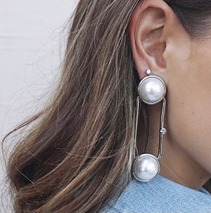 Oval Ring Statement Earrings