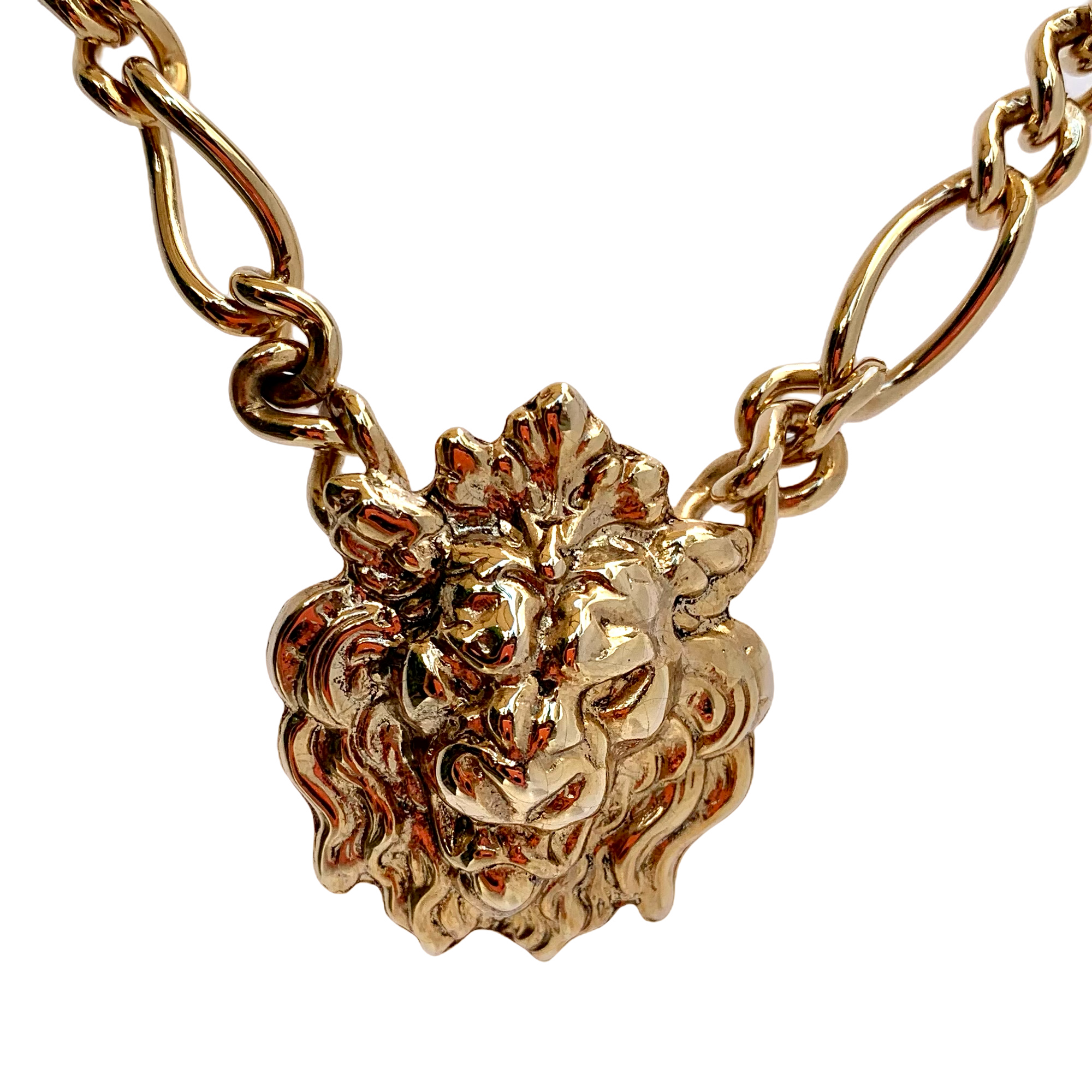 Plated Lion Head Pendant Necklace – Viviane Guenoun