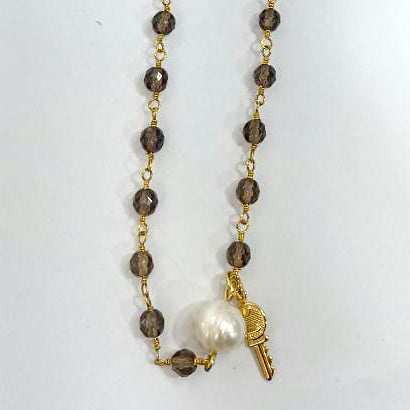 Minimal Fresh Pearl & Semi Precious Stones Necklace