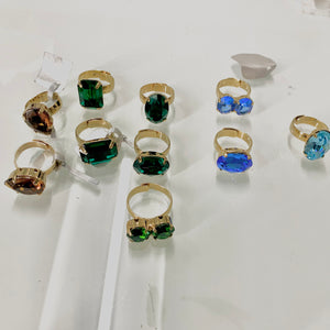 Bright Colors Crystal Maxi Rings