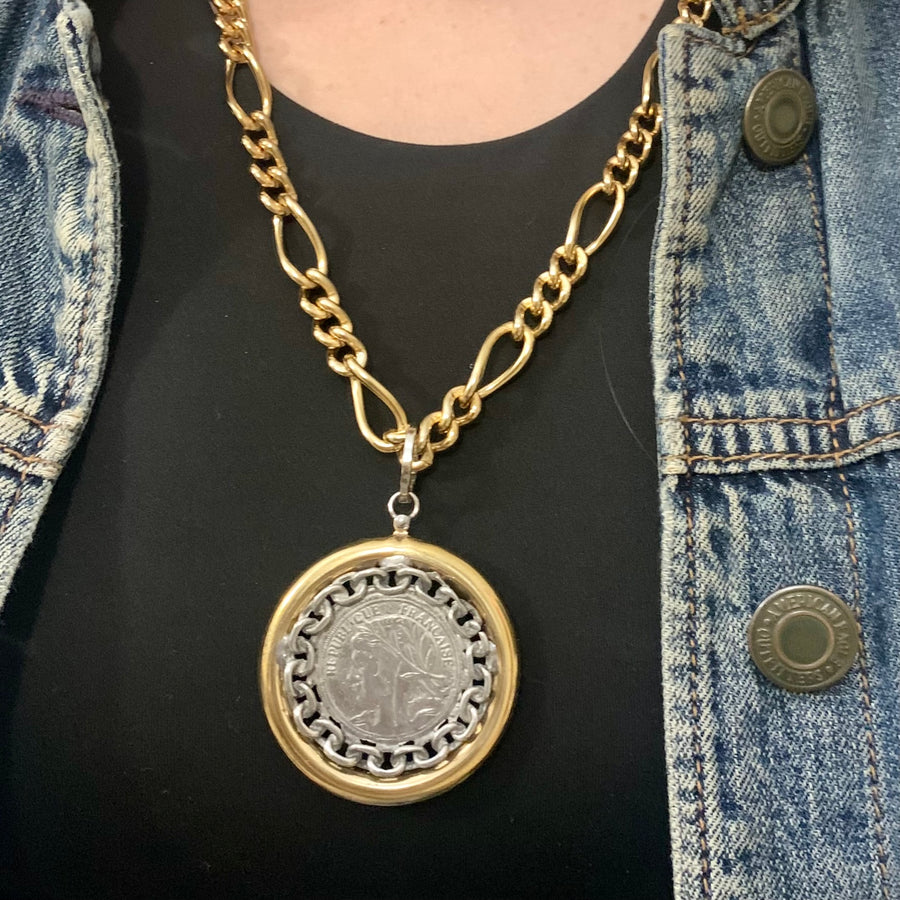 Upcycled Coin Pendant 4