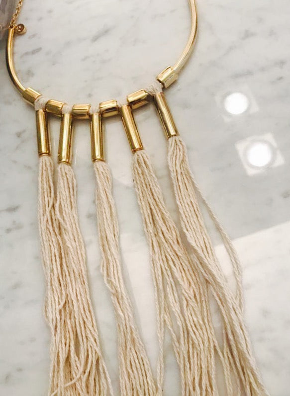 Gold Plated Multi Tassel Necklace