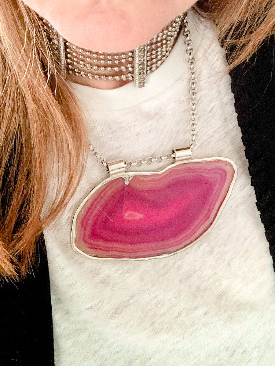 Silver color Plated Festival Statement Necklace Set