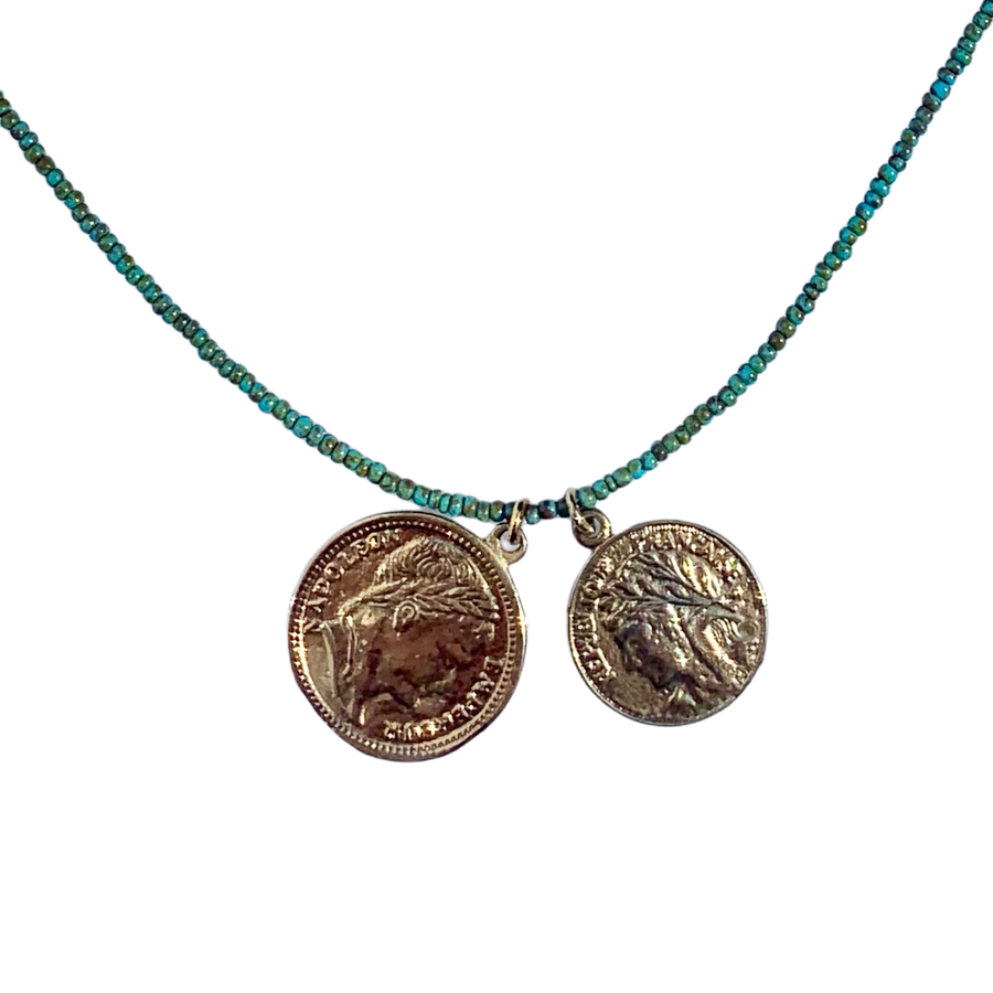 Summer Beaded Coin Necklace