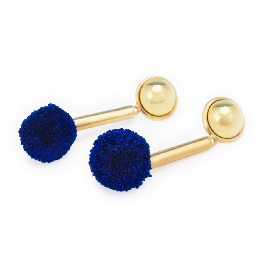 gold-plated-blue-pompom-earrings